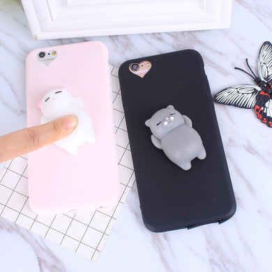 3D Squishy Cat Case For iPhone 5S 5 7 7 Plus 6 6s Plus