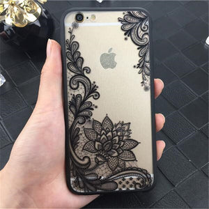 Apple iPhone 7 6 6s 5 5s SE Lace Flower Hard PC+TPU Cases Back Cover