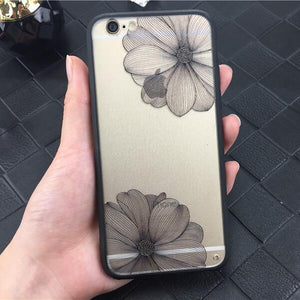 Apple iPhone 7 6 6s 5 5s SE Lace Flower Hard PC+TPU Cases Back Cover