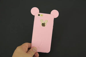 3D Mouse Ear Shape Case For iphone 7 4 4s 5 5s SE 6 6s 6 plus 8 8PLUS X