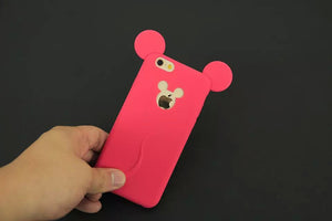 3D Mouse Ear Shape Case For iphone 7 4 4s 5 5s SE 6 6s 6 plus 8 8PLUS X