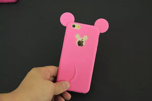 3D Mouse Ear Shape Case For iphone 7 4 4s 5 5s SE 6 6s 6 plus 8 8PLUS X