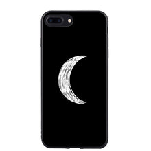 black with white moon stars Phone Cover Case For iPhone 5 5S SE 6 6S Plus 7 7Plus 8 8Plus X 10