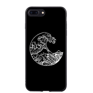 black with white moon stars Phone Cover Case For iPhone 5 5S SE 6 6S Plus 7 7Plus 8 8Plus X 10