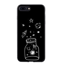 black with white moon stars Phone Cover Case For iPhone 5 5S SE 6 6S Plus 7 7Plus 8 8Plus X 10