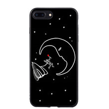 black with white moon stars Phone Cover Case For iPhone 5 5S SE 6 6S Plus 7 7Plus 8 8Plus X 10