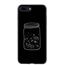 black with white moon stars Phone Cover Case For iPhone 5 5S SE 6 6S Plus 7 7Plus 8 8Plus X 10