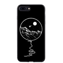 black with white moon stars Phone Cover Case For iPhone 5 5S SE 6 6S Plus 7 7Plus 8 8Plus X 10