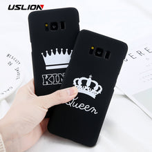 Samsung Galaxy S7 Edge S8 S9 Plus KING Queen Crown Letter Cover Phone Cases