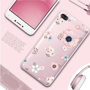 4 Max ZC520KL 3D Relief Phone Case Floral Cartoon Peach Lace Soft TPU Back Covers